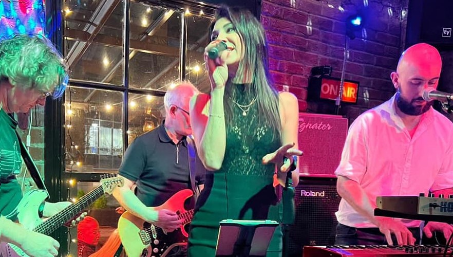 Band performing live